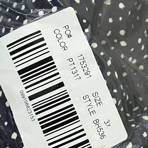 Navy blue polka dots bikini top size 3X, NWT - Picture 5 of 7